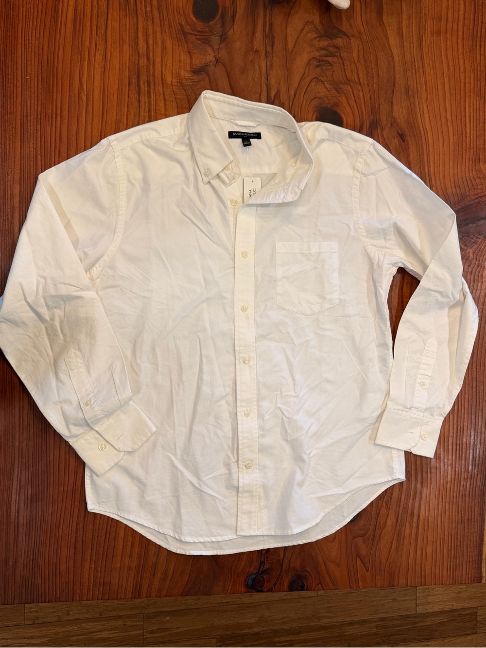Men’s Banana Republic Button Down White Dress Shirt L  100% Cotton